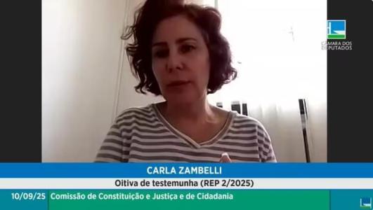 A deputada federal Carla Zambelli troca acusações durante audiência com o hacker Walter Delgatti