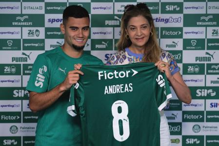 Andreas Pereira e Leila Pereira durante apresentação nesta quinta-feira (11)