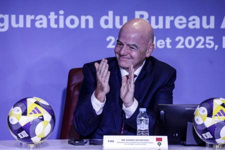 Gianni Infantino, presidente da Fifa, durante inauguração do Complexo Mohammed VI, no Marrocos