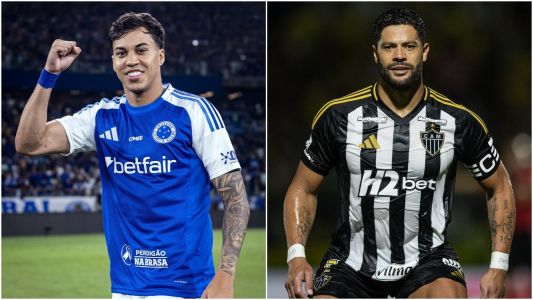 Kaio Jorge (esq), do Cruzeiro, e Hulk (dir), do Atlético