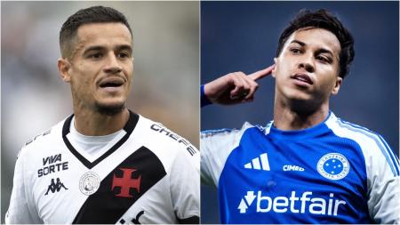 Coutinho (esq), do Vasco, e Kaio Jorge (dir), do Cruzeiro