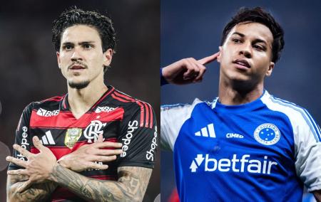Pedro e Kaio Jorge se enfrentarão no jogo entre Flamengo e Cruzeiro