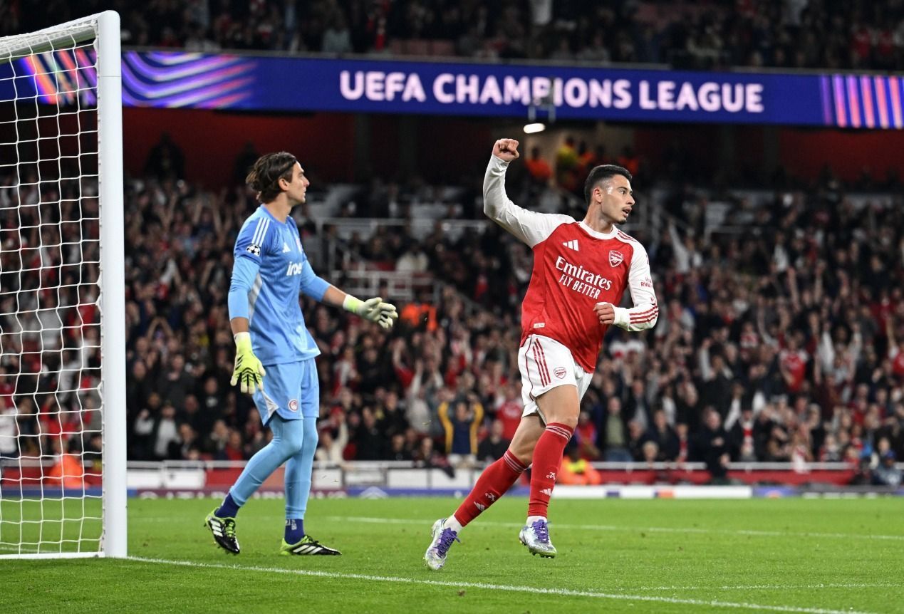 Brasileiro marca, e Arsenal vence Olympiacos pela segunda rodada da Champions League