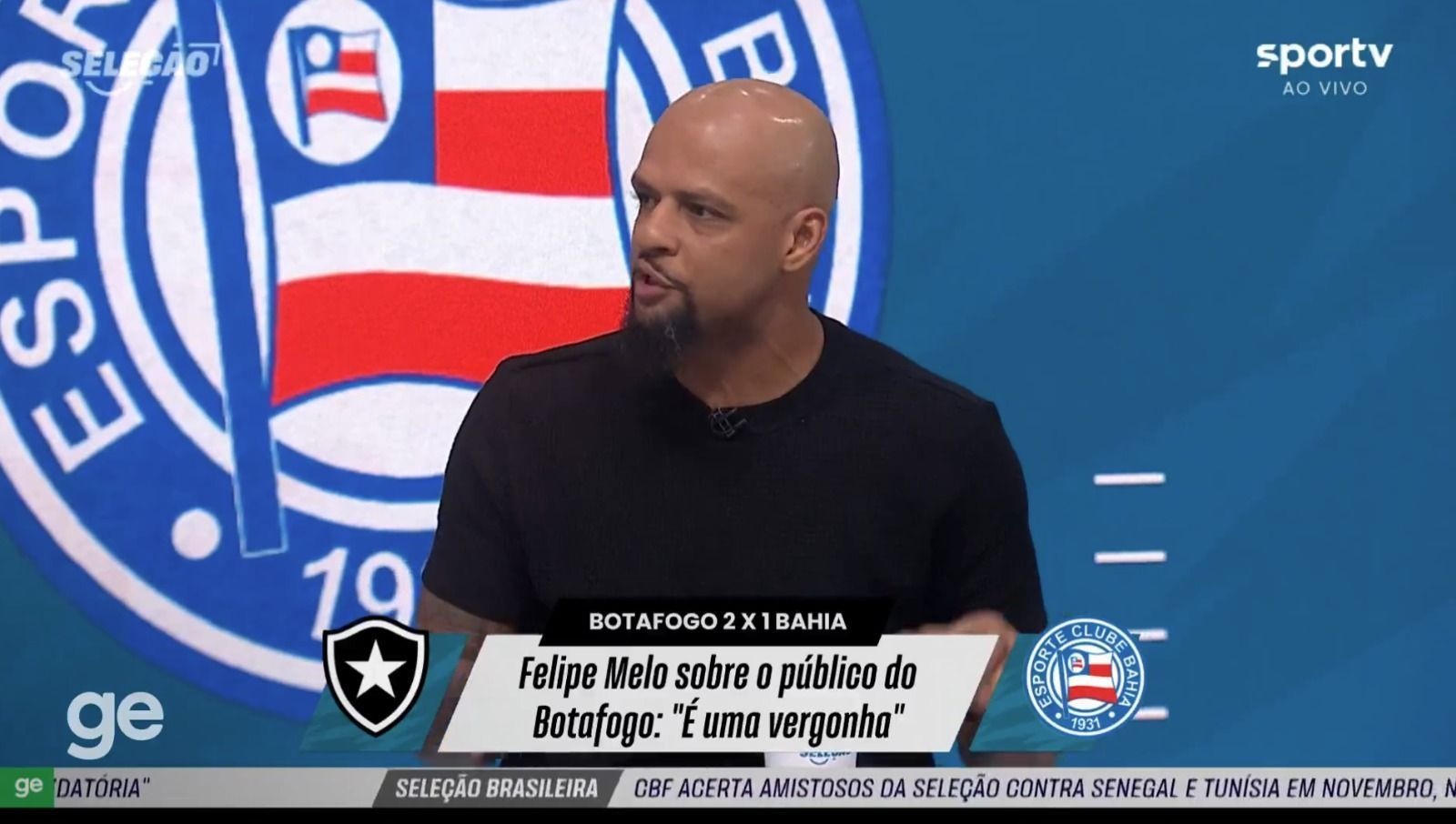 Felipe Melo detona torcida do Botafogo e cita Vasco: ‘Por isso ainda é gigante’