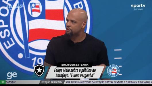 Felipe Melo durante o programa Seleção Sportv, nesta quinta-feira (2)