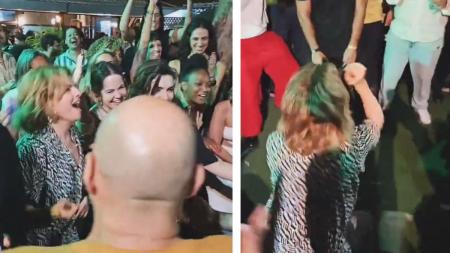 Debora Bloch rouba cena e dança até o chão