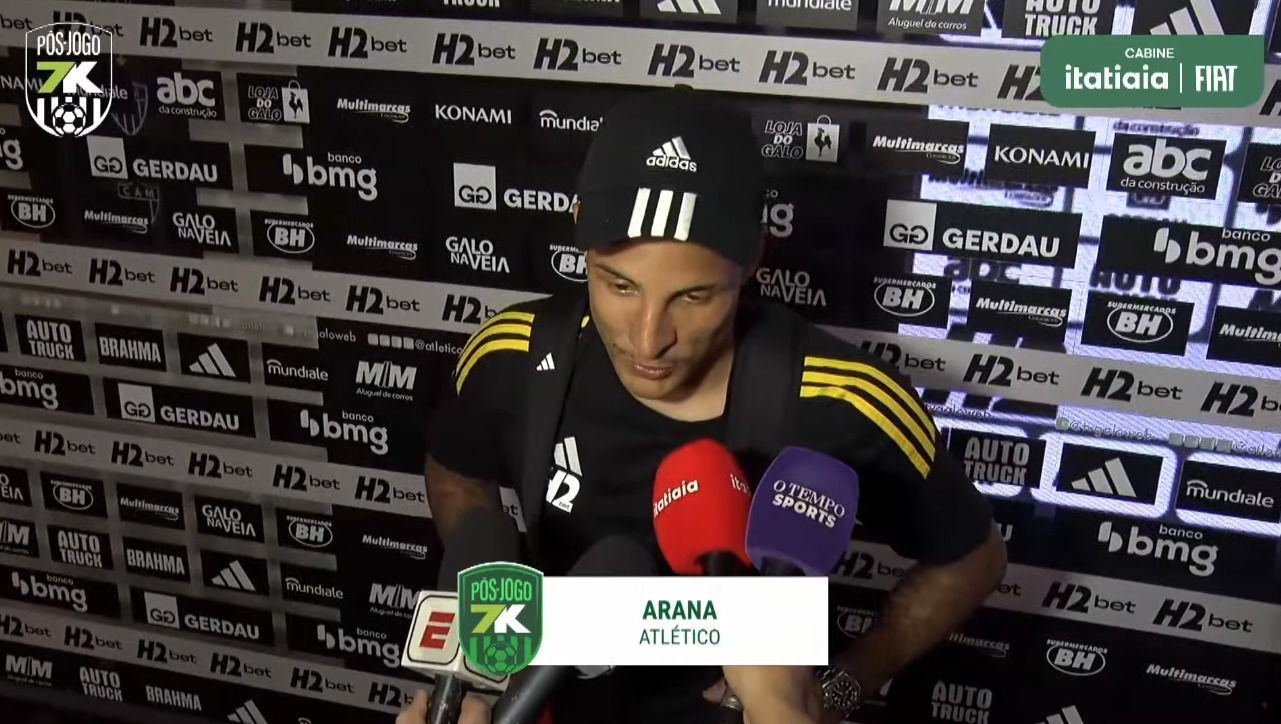 Arana rebate crítica de 'corpo mole' e celebra gol em momento de baixa no Atlético