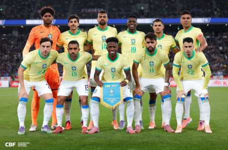 Seleção Brasileira antes de amistoso contra o Japão