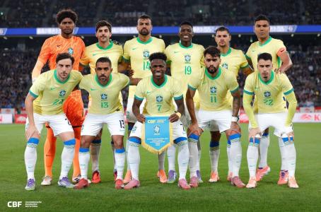 Seleção Brasileira antes de amistoso contra o Japão