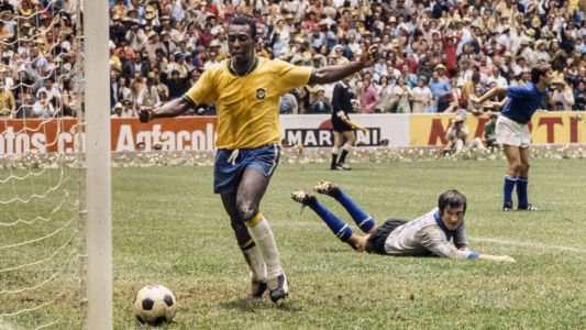 Pelé em partida pela Seleção Brasileira em 1970