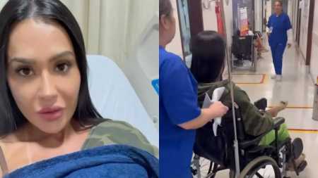 Gracyanne Barbosa retorna ao hospital após se machucar em assalto