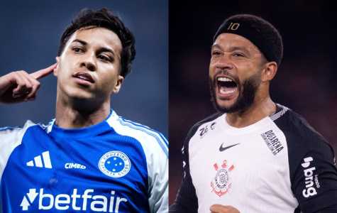 Kaio Jorge e Memphis Depay, atacantes de Cruzeiro e Corinthians