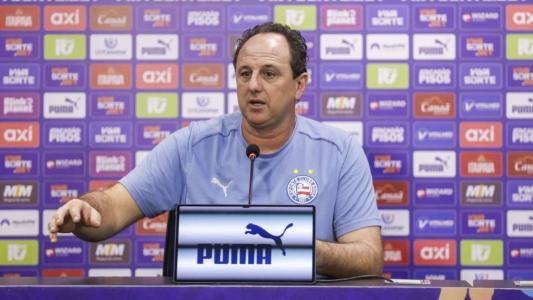 Técnico Rogério Ceni durante entrevista coletiva