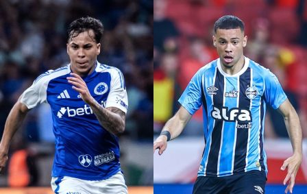 Kaio Jorge, do Cruzeiro, e Alysson, do Grêmio