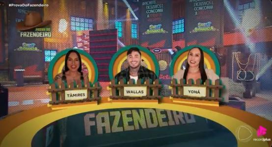 Tamires, Wallas e Yoná disputaram a Prova do Fazendeiro