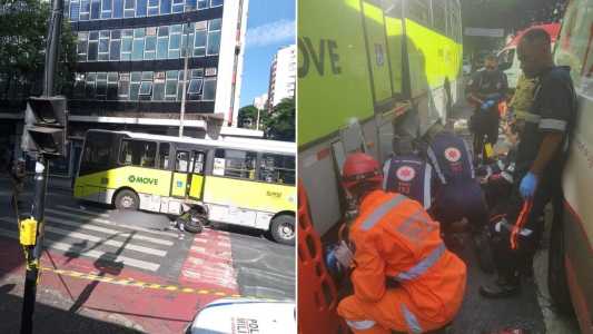 Motociclista morre após bater em ônibus no bairro Lourdes, em BH