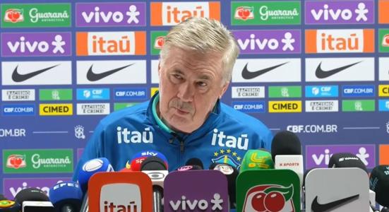 Carlo Ancelotti em entrevista coletiva da CBF