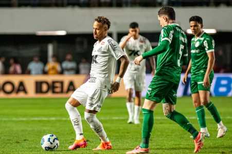 Neymar e Aníbal Moreno em Santos x Palmeiras