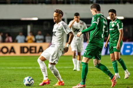Neymar e Aníbal Moreno em Santos x Palmeiras