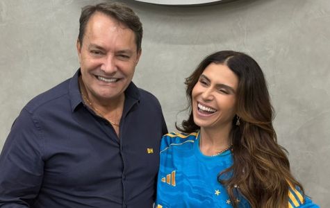 Giovanna Antonelli ao lado de Pedro Lourenço, gestor da SAF do Cruzeiro