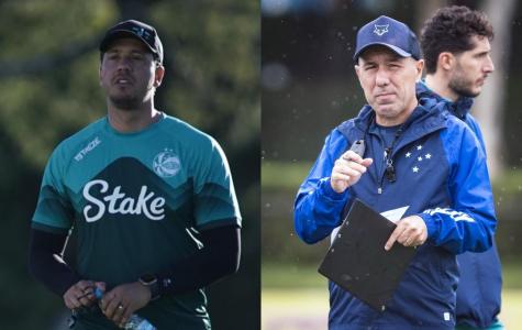 Thiago Carpini, técnico do Juventude, e Leonardo Jardim, técnico do Cruzeiro