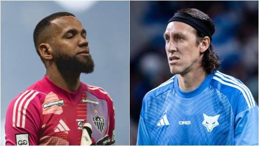 Everson (esq), do Atlético, e Cássio (dir), do Cruzeiro