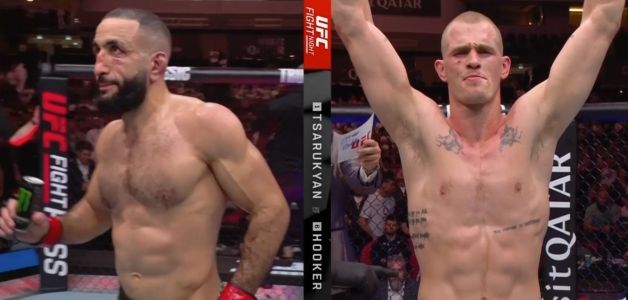 Ian Garry celebra vitória contra Belal, no UFC no Catar