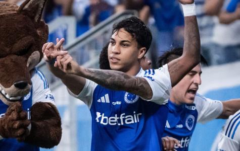 Kaio Jorge comemora gol pelo Cruzeiro contra o Corinthians