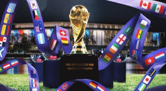 Arte com a taça da Copa do Mundo