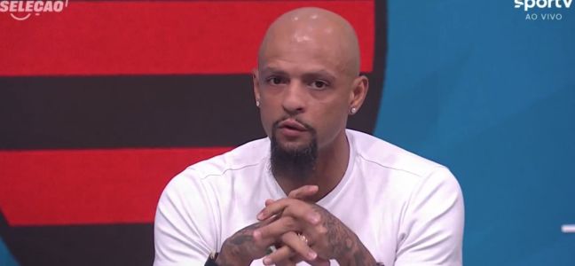 Felipe Melo, comentarista, durante Seleção sportv