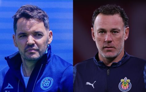 Nico Larcamón, do Cruz Azul-MEX, e Gabi Milito, do Chivas-MEX