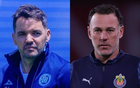 Nico Larcamón, do Cruz Azul-MEX, e Gabi Milito, do Chivas-MEX