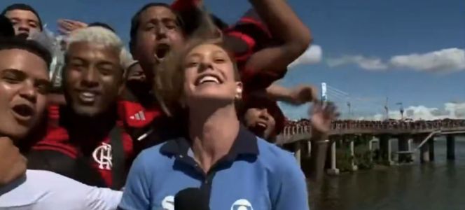 Duda Dalponte, da Globo, sofre agressão durante cobertura do 'AeroFla'