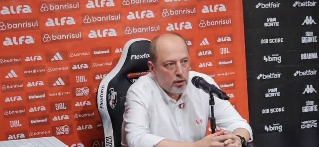 Alessandro Barcellos, presidente do Inter, em pronunciamento após goleada sofrida para o Vasco
