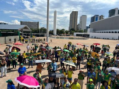 Manifestação teve público reduzido em Brasília, na tarde deste domingo (30)