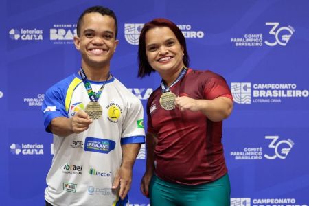 Marco Túlio e Cris Reis são campeões do Brasileiro de Halterofilismo Paralímpico