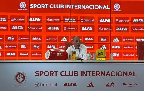 Presidente do Inter, Barcellos concedeu entrevista no Beira-Rio, em Porto Alegre