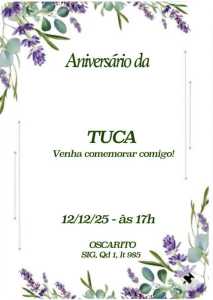 Convite de aniversário de Tuca, ex-assessora de Arthur Lira