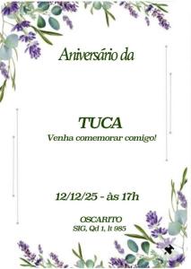Convite de aniversário de Tuca, ex-assessora de Arthur Lira