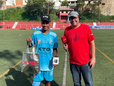 Samer recebeu o prêmio de Melhor em Campo KTO na vitória do São Bernardo