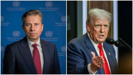 Tom Fletcher, chefe das operações humanitárias da ONU, Donald Trump, presidente dos EUA,