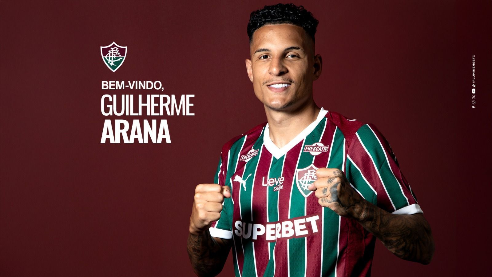 Fluminense anuncia a contratação de Guilherme Arana, ex-Atlético