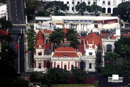 Vista aérea do Palácio Presidencial de Miraflores em Caracas, na Venezuela