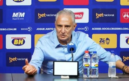 Tite, técnico do Cruzeiro, em entrevista coletiva