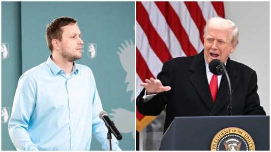 Na foto, o primeiro-ministro da Groenlândia, Jens-Frederik Nielsen, e presidente dos EUA, Donald Trump