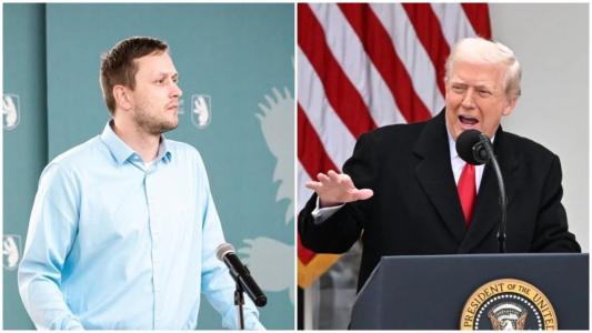 Na foto, o primeiro-ministro da Groenlândia, Jens-Frederik Nielsen, e presidente dos EUA, Donald Trump