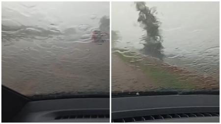 Congonhas registra chuva com granizo