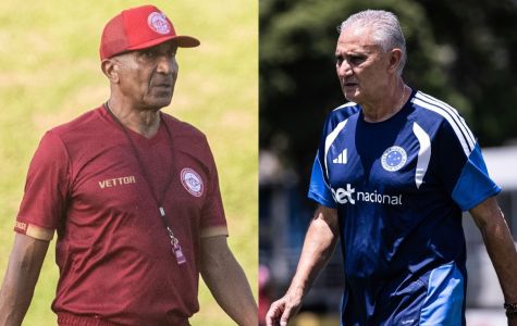 Cristóvão Borges, técnico do Tombense, e Tite, técnico do Cruzeiro
