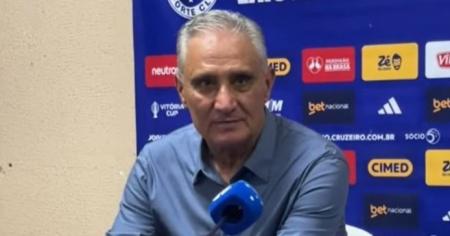 Tite, técnico do Cruzeiro, durante entrevista coletiva