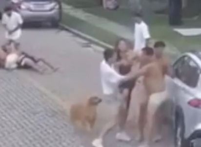 Vídeo mostra briga generalizada entre jogadores do Fortaleza e vizinhos no Réveillon